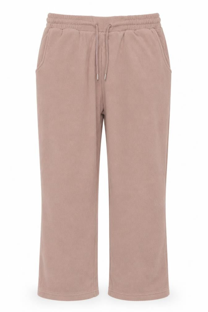 Damart Women Beige Fleece Sweatpants L UK 18/20 Elastic Waist Winter