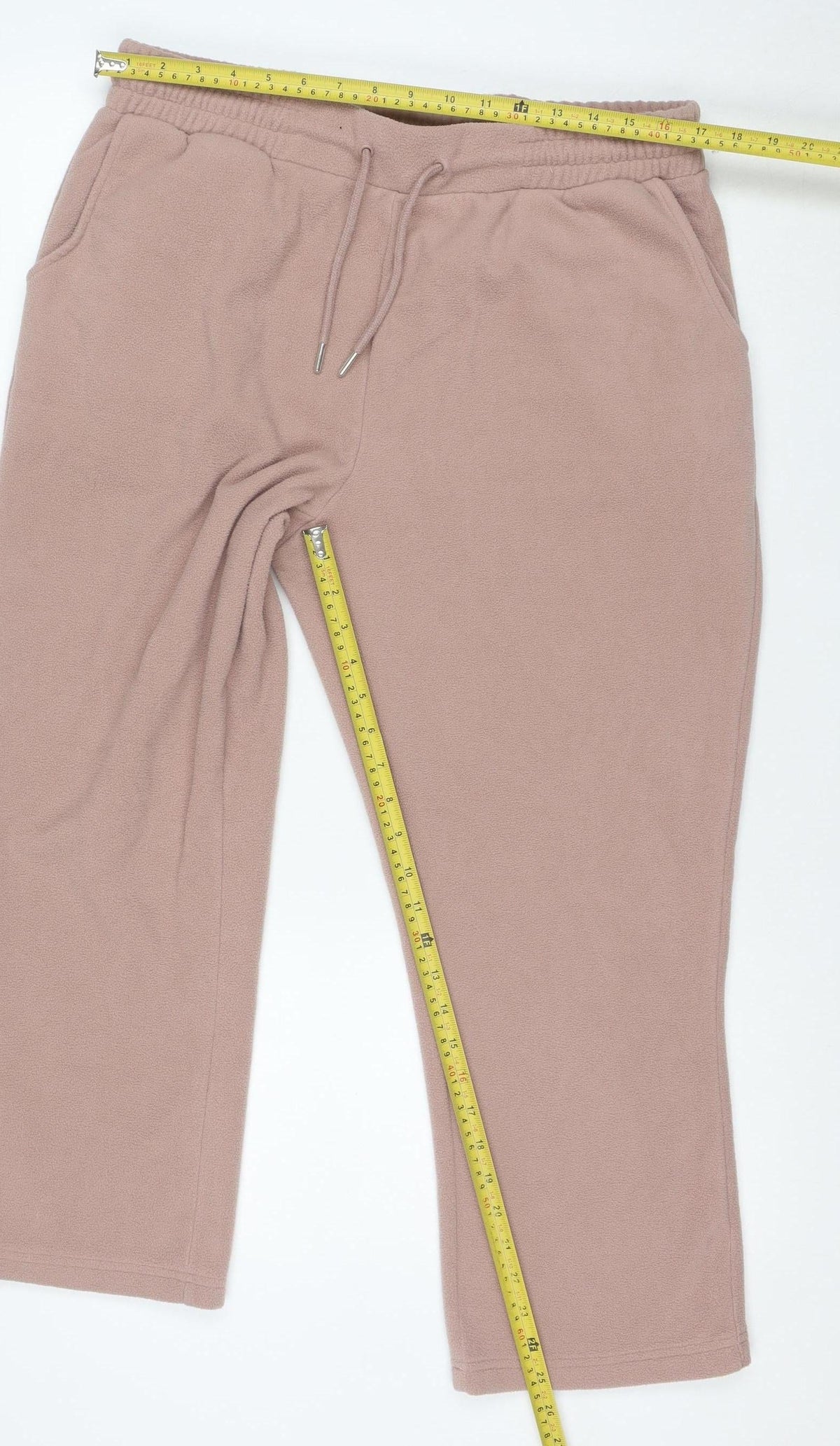 Damart Women Beige Fleece Sweatpants L UK 18/20 Elastic Waist Winter