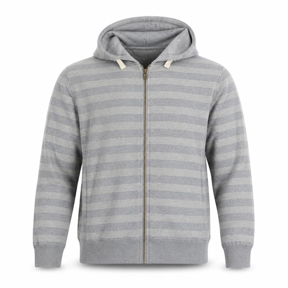 Billabong Men's Grey Striped Full Zip Hoodie Size S