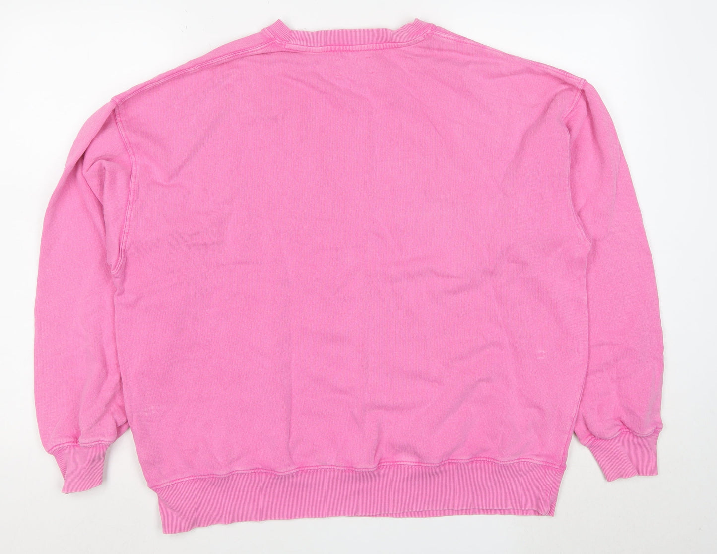 Hush Women's Pink Cotton Crew Neck Pullover Sweatshirt Size S