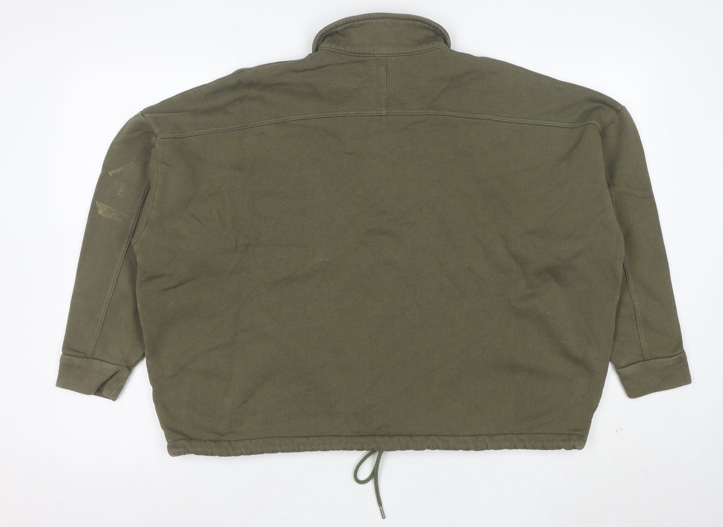 Kin Women’s Khaki Green 1/2 Zip Cotton Sweatshirt Size L