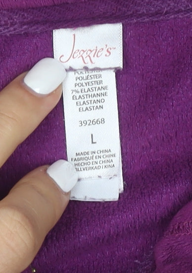 Jessie’s Women’s Purple Velour Full Zip Hoodie Size L