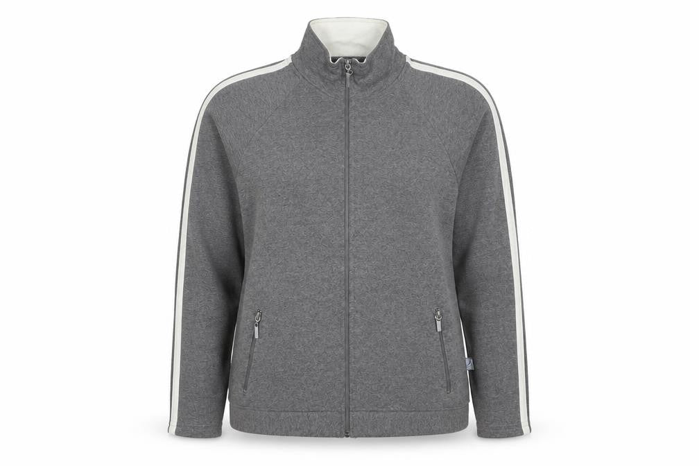 MS Sportswear Women's Grey Full Zip Hoodie Size 8 Cotton Blend