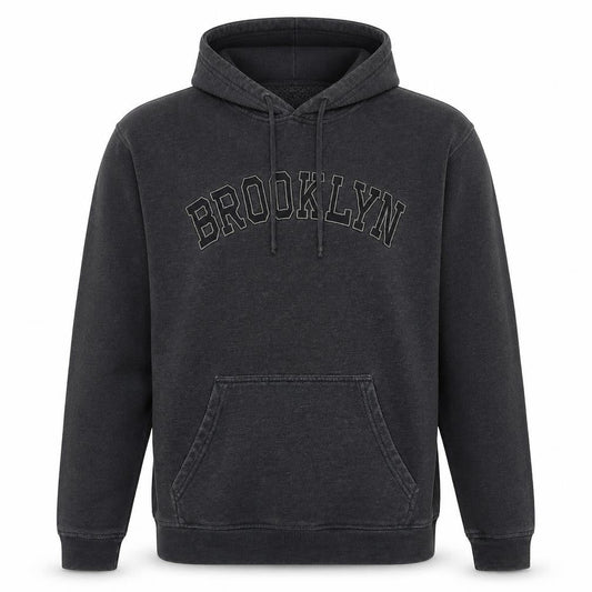 Zayan Mens Grey XL Pullover Hoodie Brooklyn Graphic Fleece