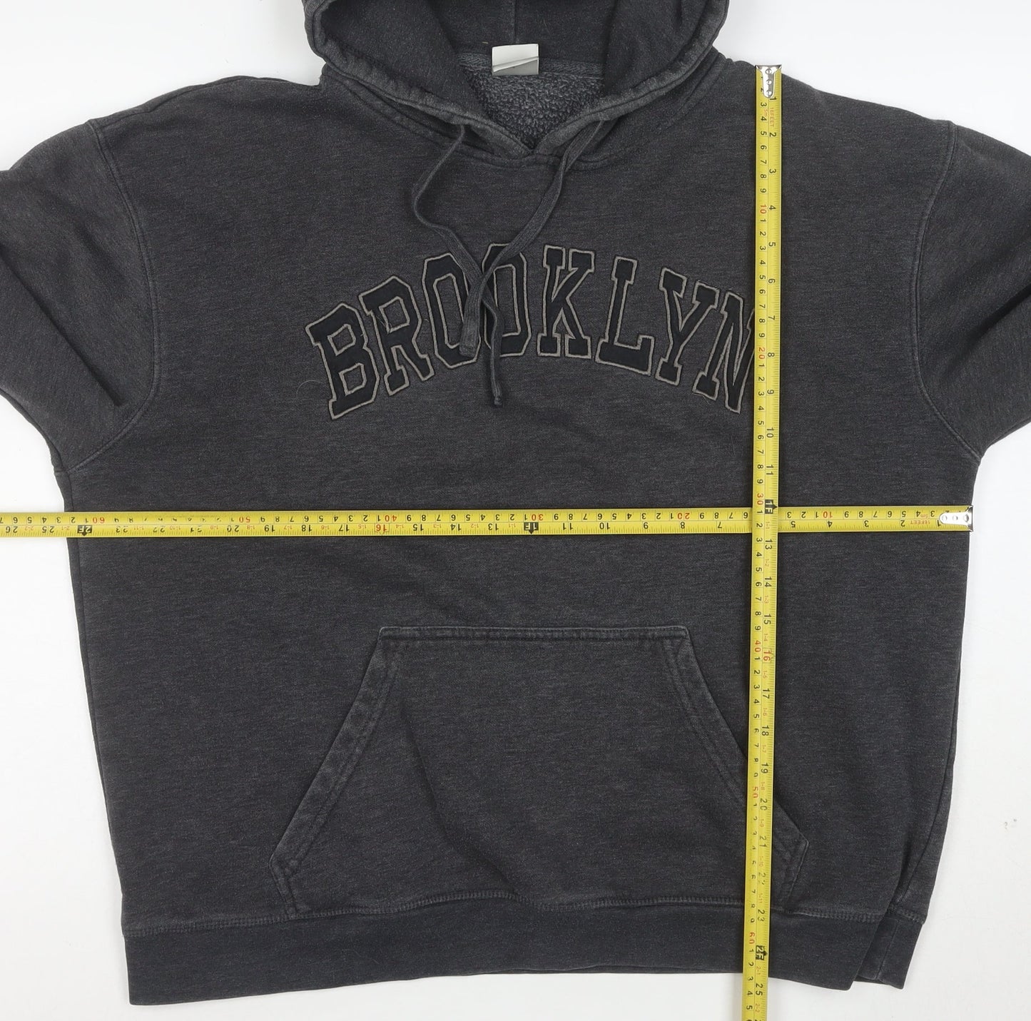 Zayan Mens Grey XL Pullover Hoodie Brooklyn Graphic Fleece