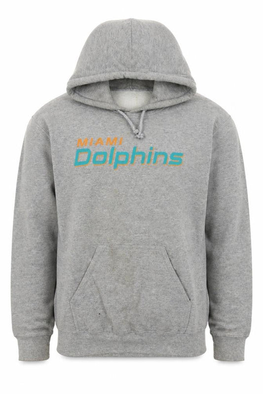 NFL Team Apparel Men’s Grey Miami Dolphins Pullover Hoodie Size S