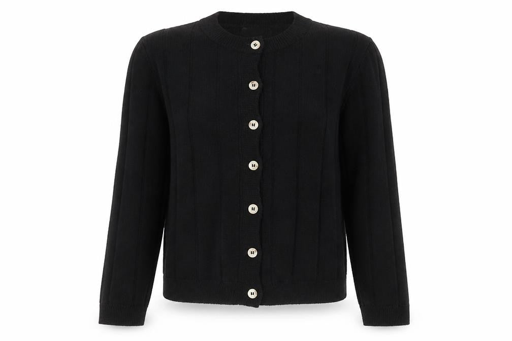 ASOS Womens Black Knit Crew Neck Button Cardigan Size S