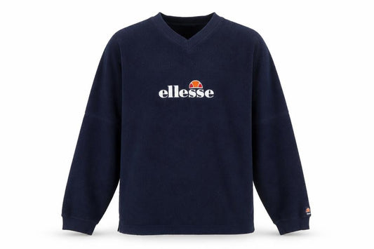 Ellesse Men's Blue Fleece Pullover Sweatshirt L Retro Sportswear