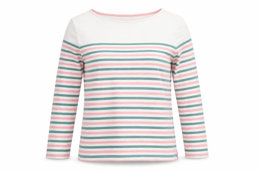 Crew Clothing Women’s Multicoloured Striped Cotton Long Sleeve T-Shirt Size 16