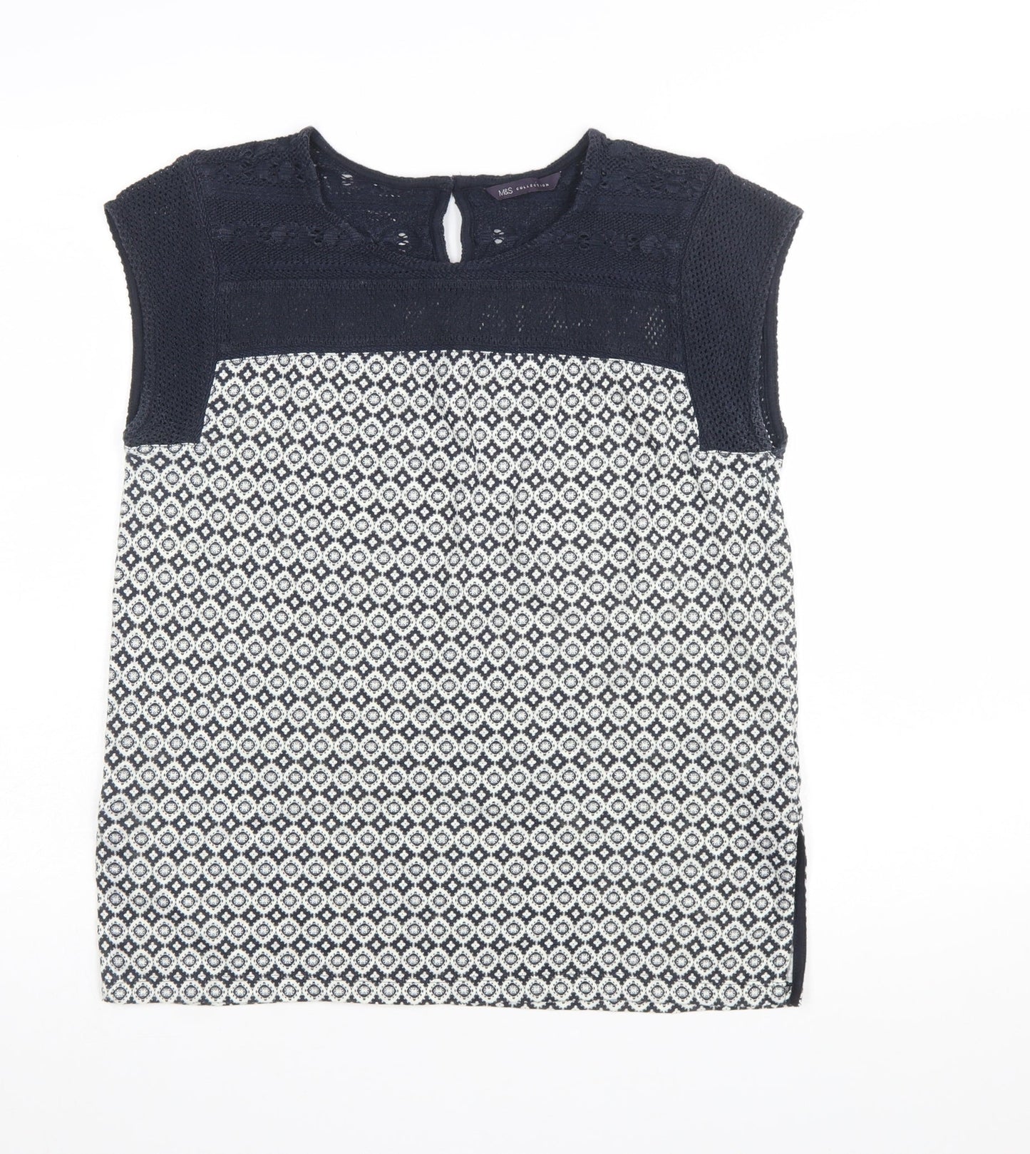 Marks and Spencer Women’s Blue Geometric Tunic Blouse Size 8
