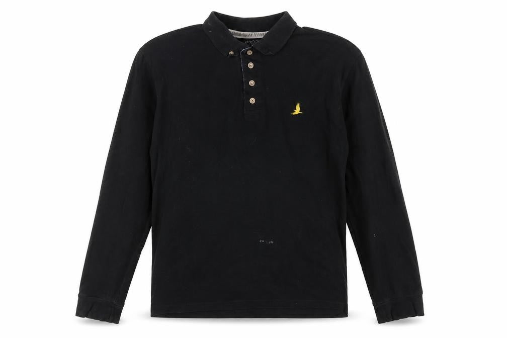 Brave Soul London Men's Black Long Sleeve Cotton Polo L