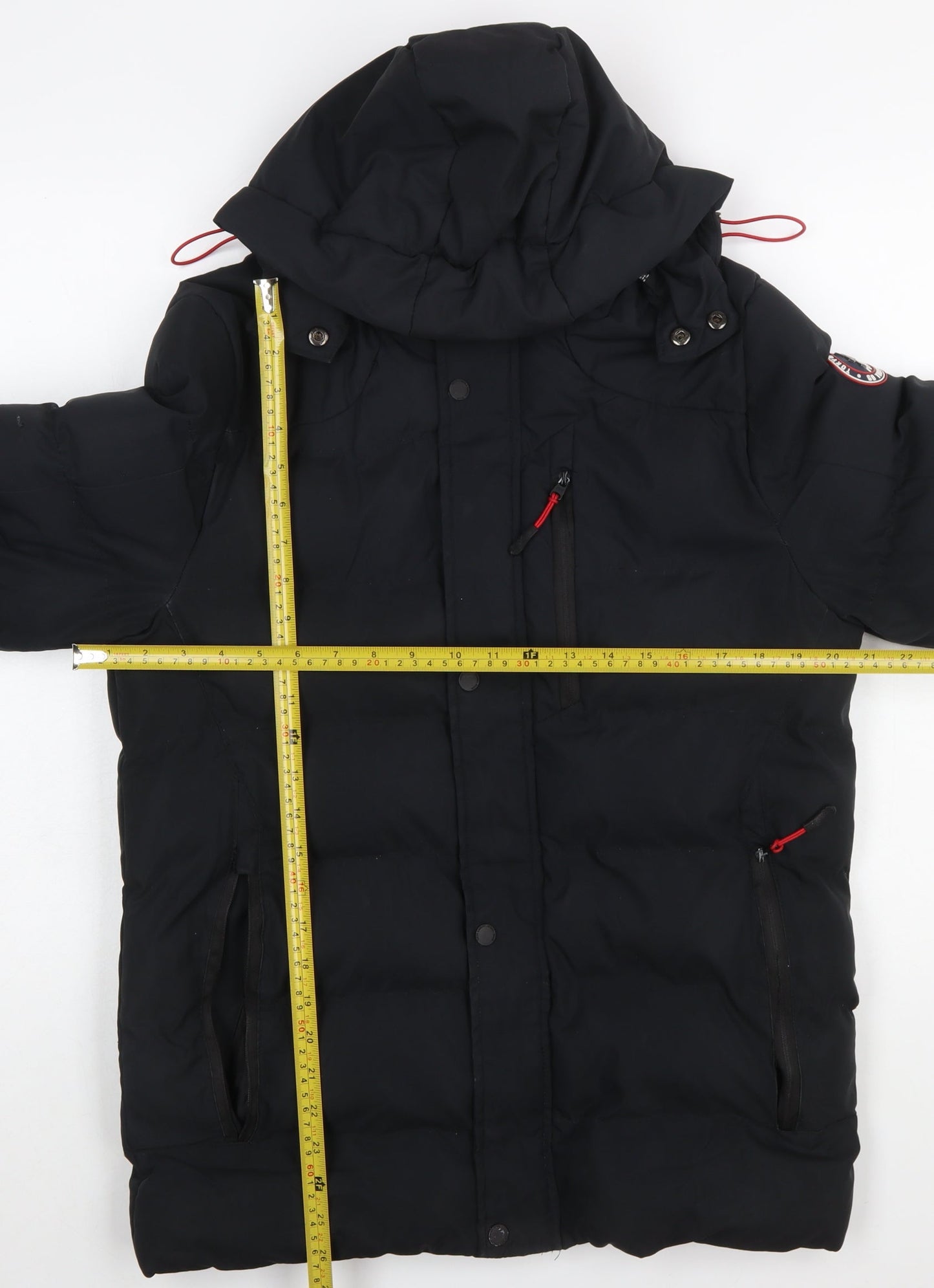 Tokyo Laundry Men's Black Hooded Puffer Jacket S Waterproof Winter Coat