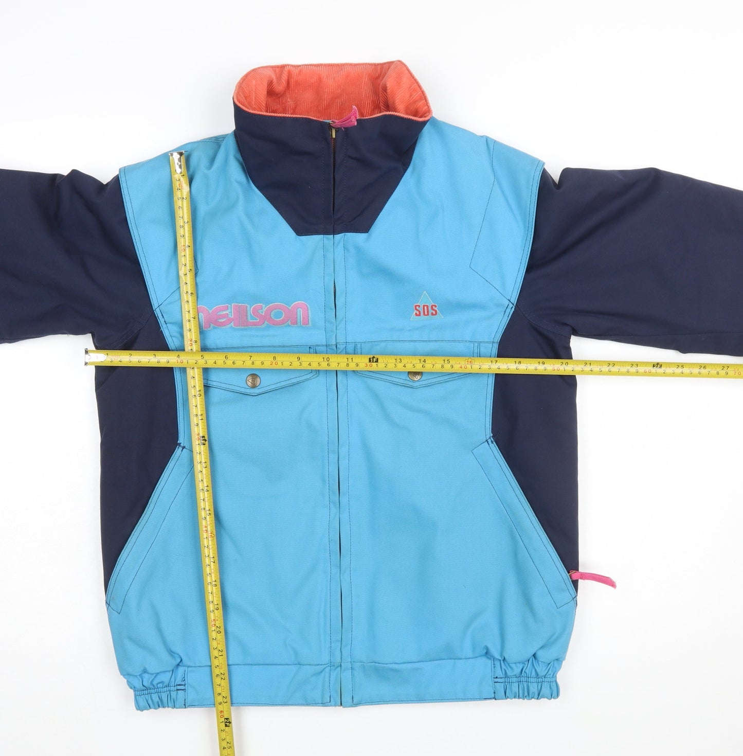 SOS Men's Blue Skiing Jacket 38 Regular Polyester Cotton Winter