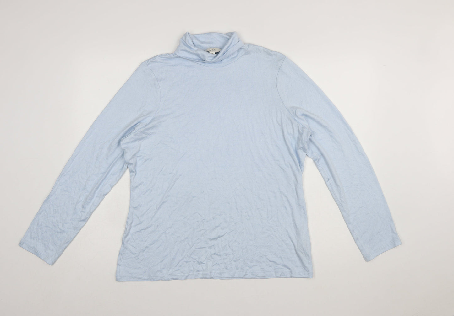 Marks and Spencer Women Blue Roll Neck Long Sleeve Jumper Size 20