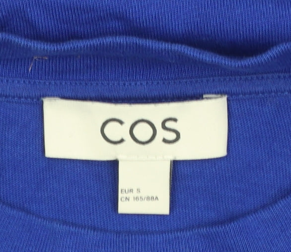 COS Women Blue Basic Long Sleeve Crew Neck T-Shirt Size S