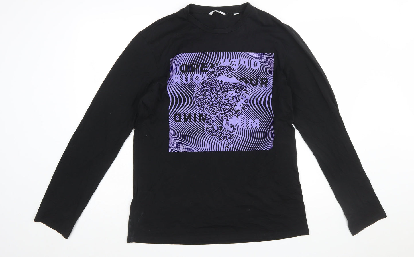 ONLY & SONS Men’s Black Skull Graphic Long Sleeve T-Shirt M