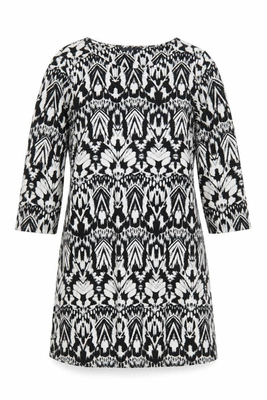 Marks & Spencer Womens Black Geometric Shift Dress Size 12