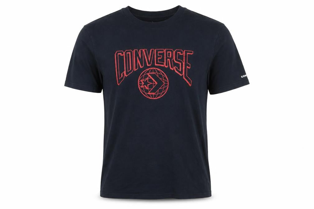 Converse Men's Black Graphic Logo Short Sleeve Cotton T-Shirt Size S