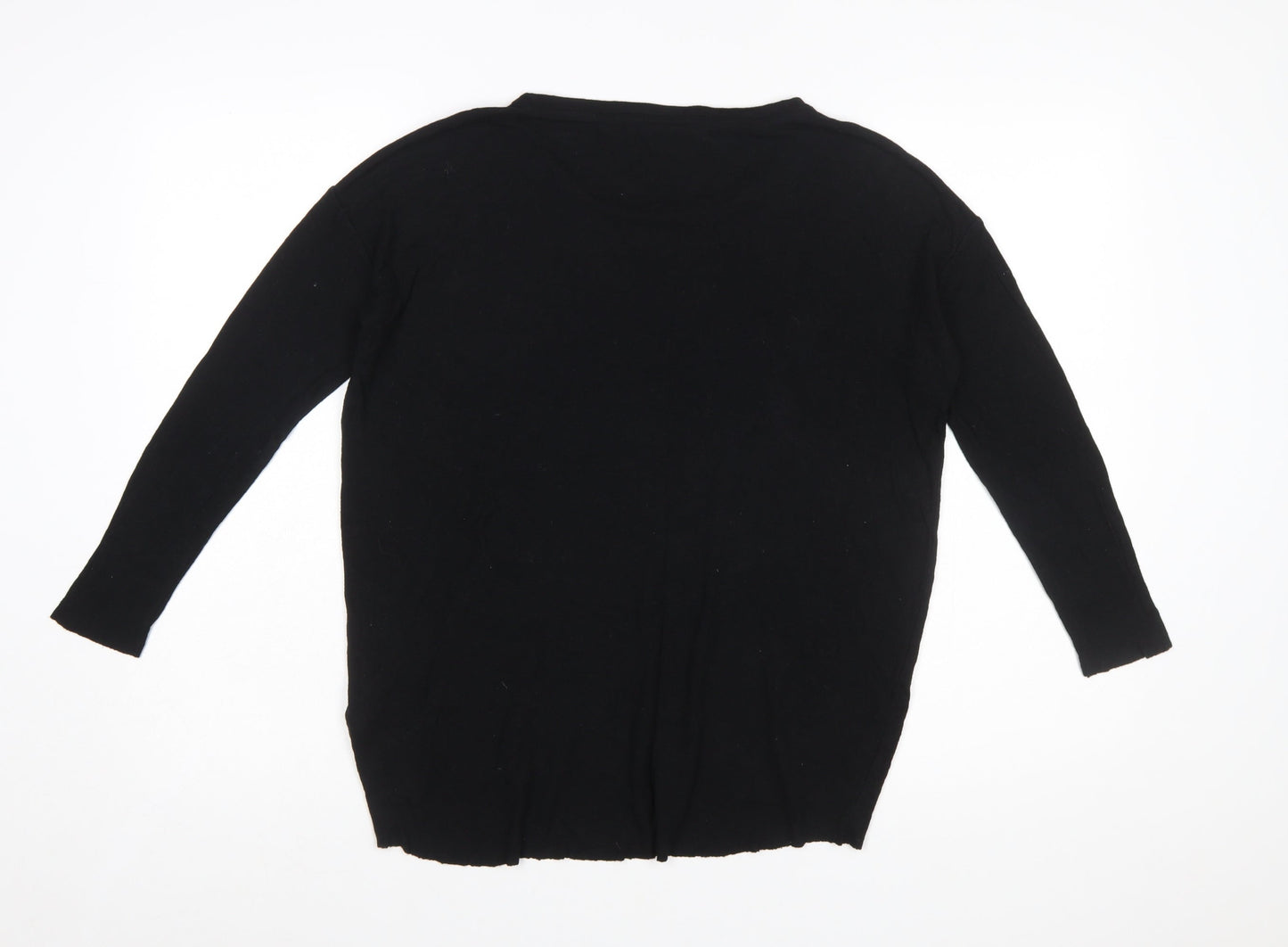 COS Women's Black Cotton Crew Neck Long Sleeve Pullover Jumper Size 8