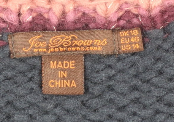 Joe Browns Womens Blue Floral Knit Sleeveless Vest Jumper Size 18