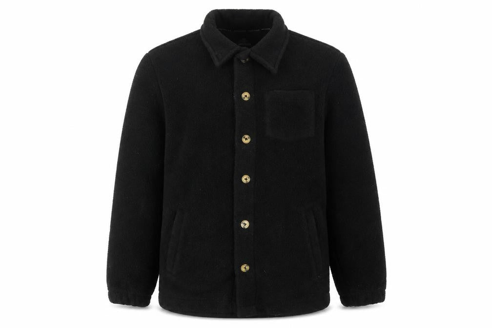 Threadbare Men's Black Fleece Button-Up Jacket Size M