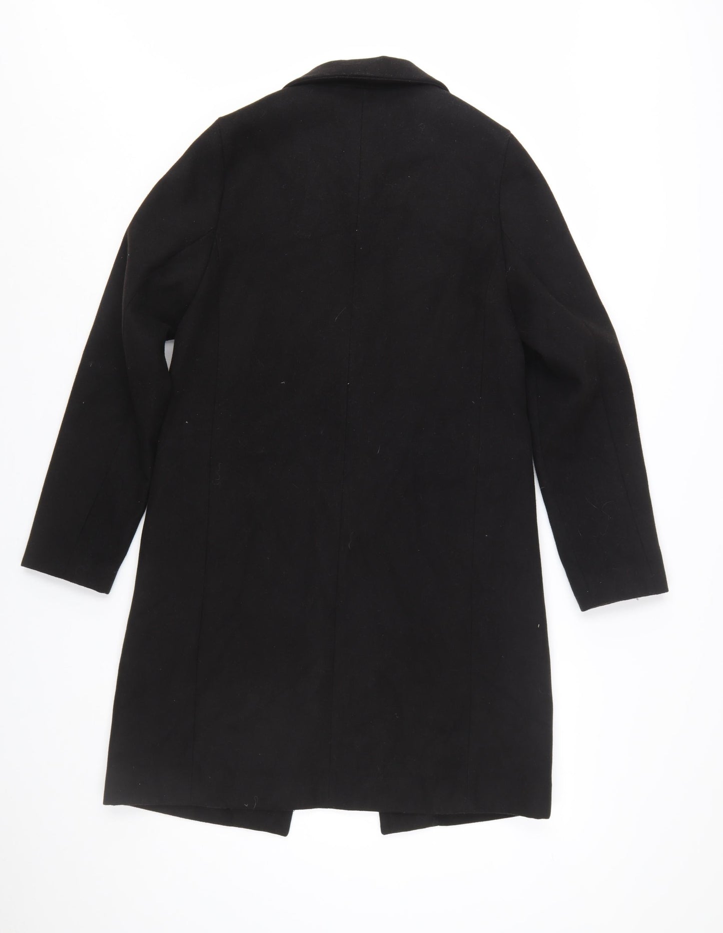New Look Women’s Black Mid-Length Coat Size 8 Classic Overcoat