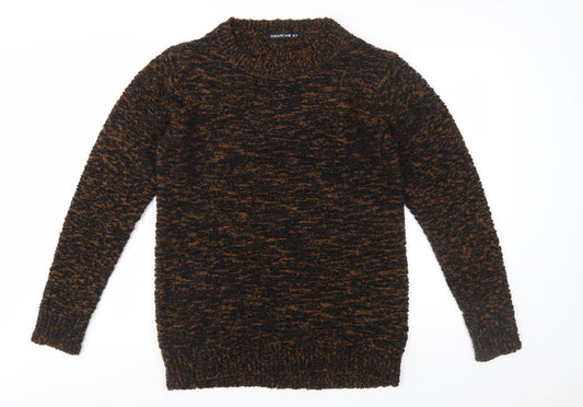 Sugarcane Womens Brown Chunky Knit Crew Neck Jumper UK 14