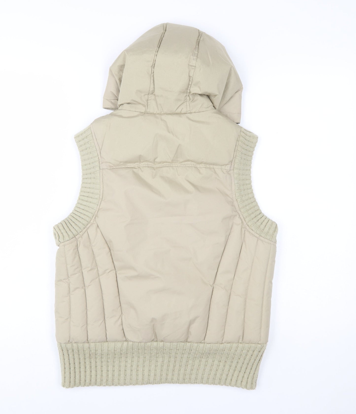 George Girls Beige Quilted Hooded Puffer Waistcoat 15-16 Years