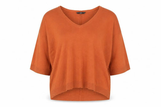 Jasper Conran Women’s Brown V-Neck 3/4 Sleeve Knit Jumper Size 12