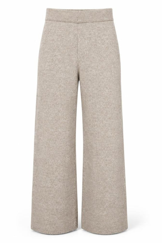 PrettyLittleThing Women’s Beige Knit Wide-Leg Trousers Size S