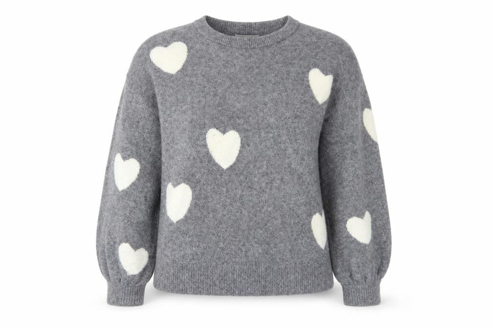 Madewell Women's Grey Heart Pullover Wool Blend Jumper XS