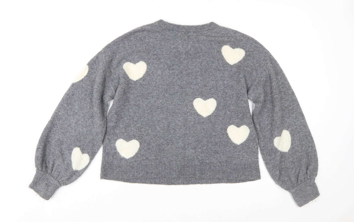 Madewell Women's Grey Heart Pullover Wool Blend Jumper XS
