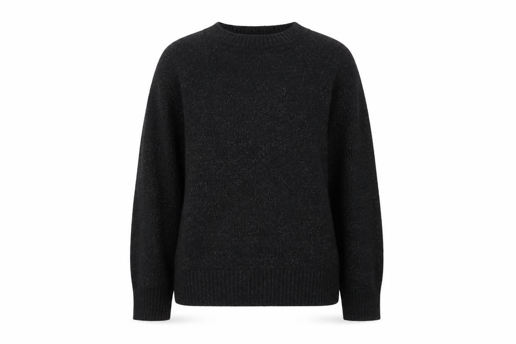 New Look Women’s Black Metallic Knit Pullover Jumper Size M