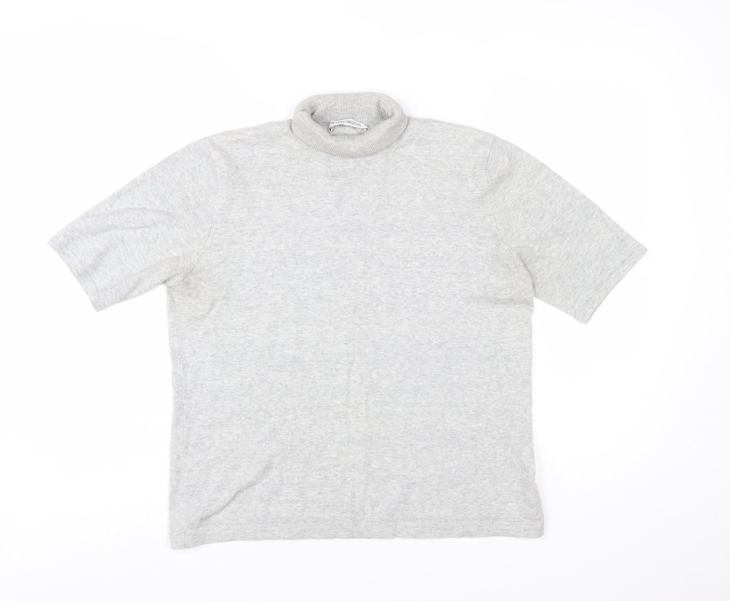Windsmoor Womens Grey Roll Neck Short Sleeve Cotton Jumper Size M