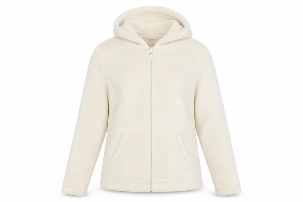 Mountain Warehouse Womens Ivory Fleece Hooded Jacket Size 10