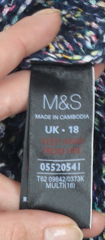 Marks and Spencer Per Una Women’s Multicoloured Chunky-Knit Jumper UK 18