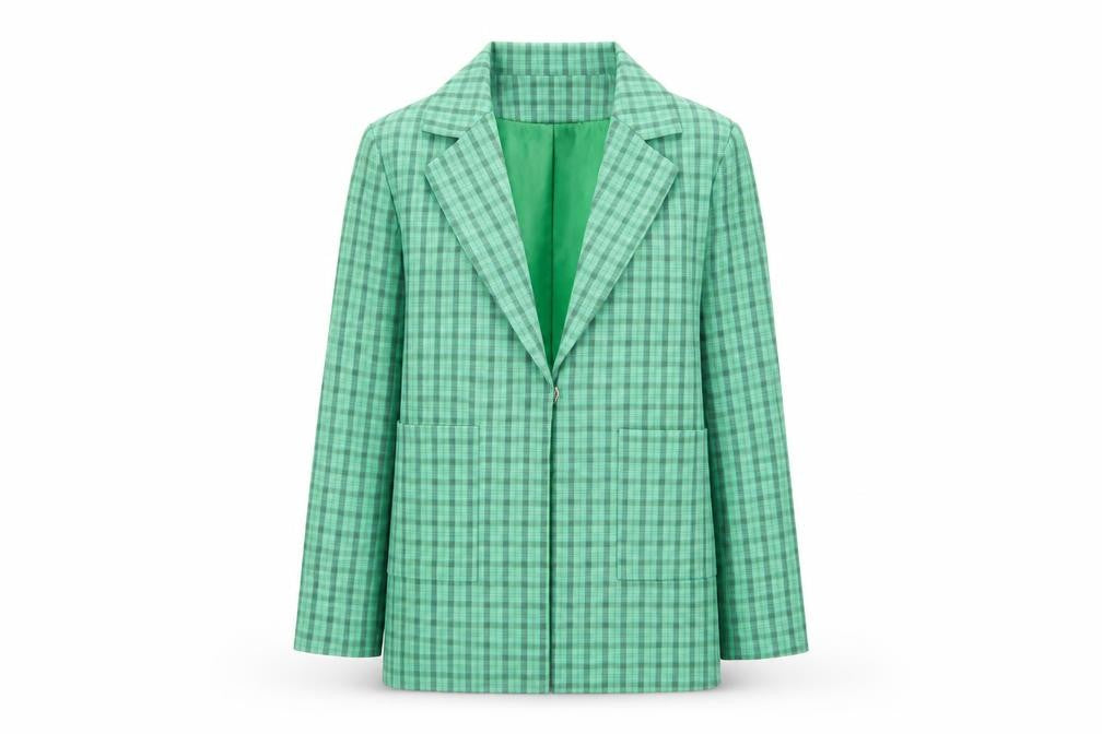 Heartbreak Women's Green Check Blazer Jacket Size 8 Tailored Fit