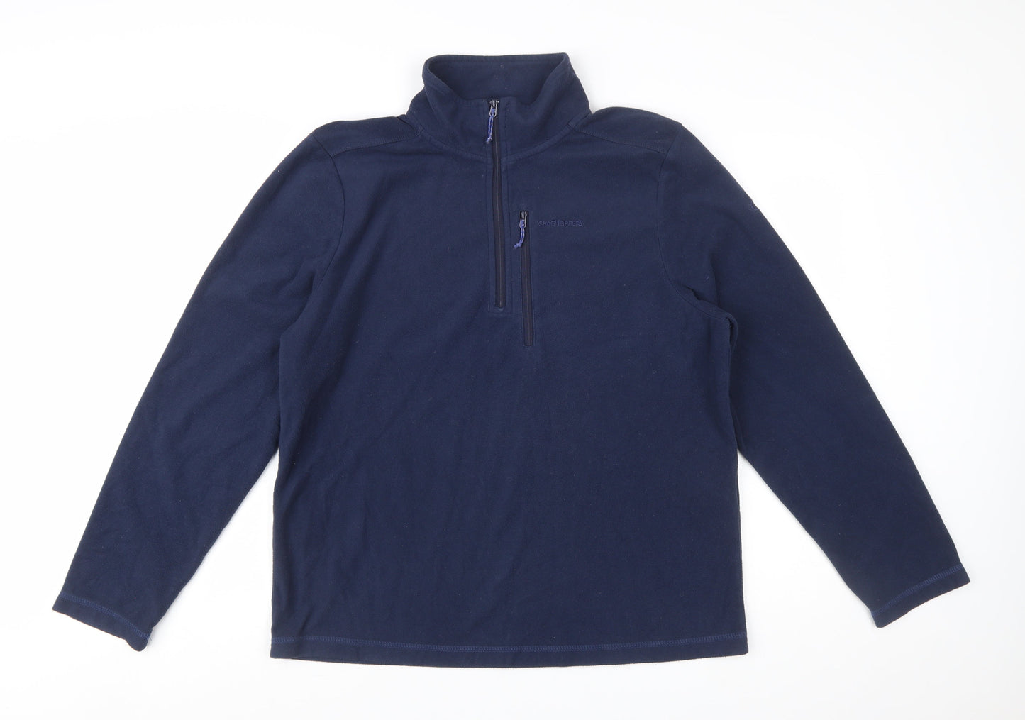 Craghoppers Men's Blue Fleece Pullover Sweatshirt L 1/2 Zip Outdoor