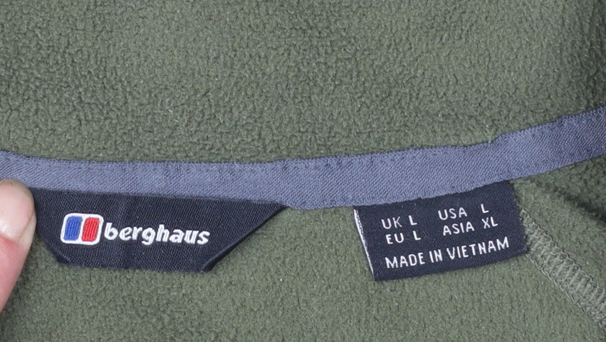 Berghaus Men’s Green Fleece 1/2 Zip Pullover Sweatshirt L Outdoor
