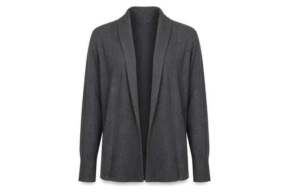 Jackpot Womens Grey Knit Cardigan XL Long Sleeve Open Front