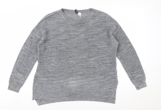 Divided Women’s Grey Crew Neck Knit Jumper Size 12 Long Sleeve Pullover
