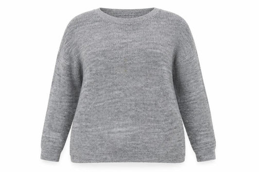 Divided Women’s Grey Crew Neck Knit Jumper Size 12 Long Sleeve Pullover
