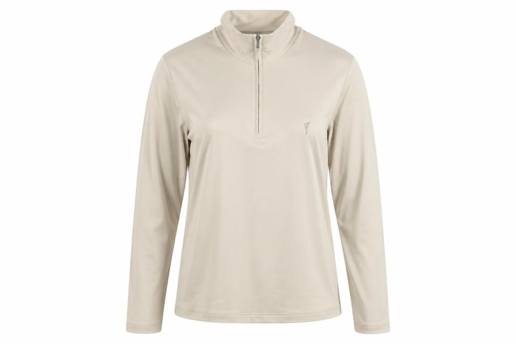 GOLFINO Beige Women's Size 16 Long Sleeve 1/4 Zip Golf Top