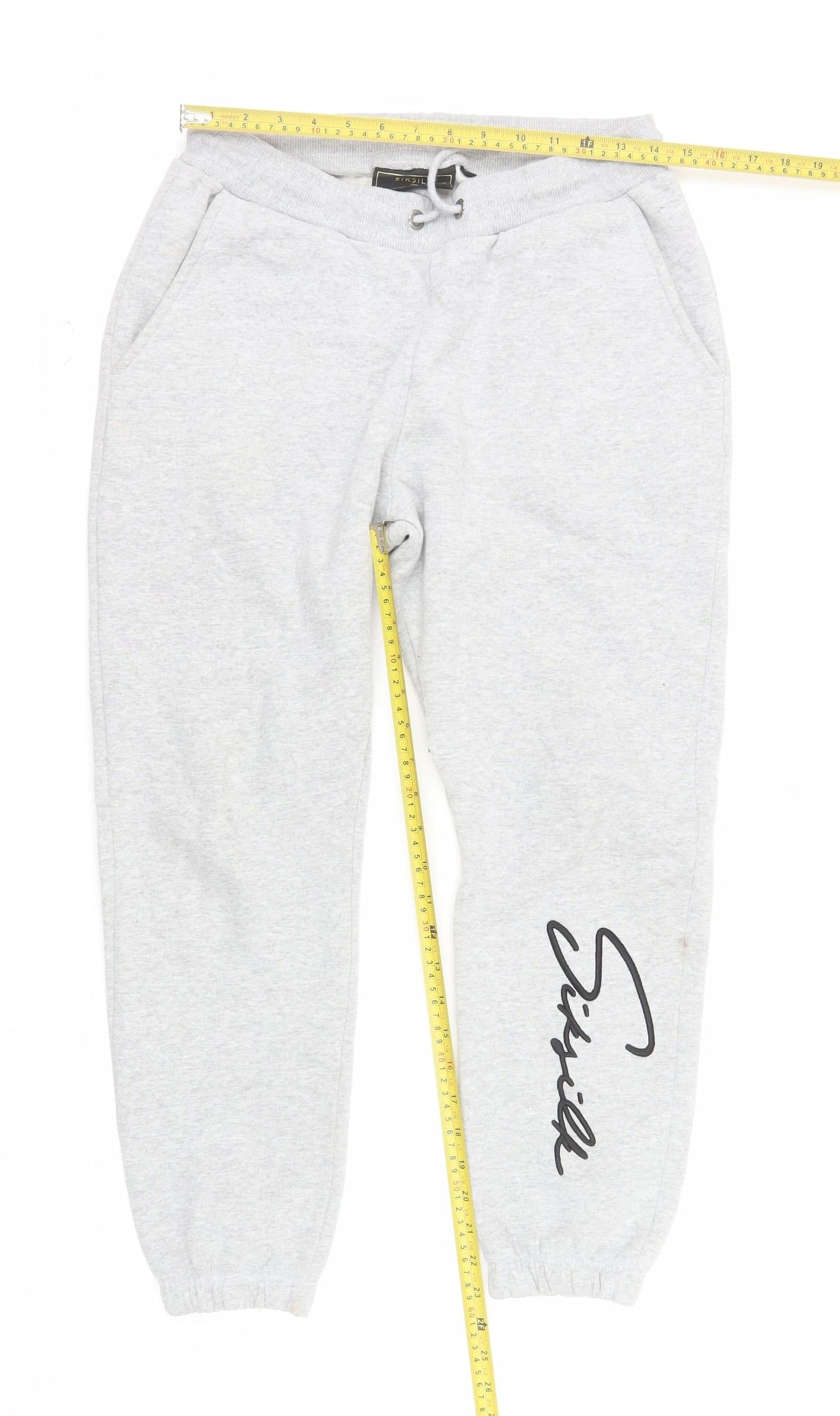 SikSilk Men's Grey Jogger Sweatpants Size S Fleece Activewear
