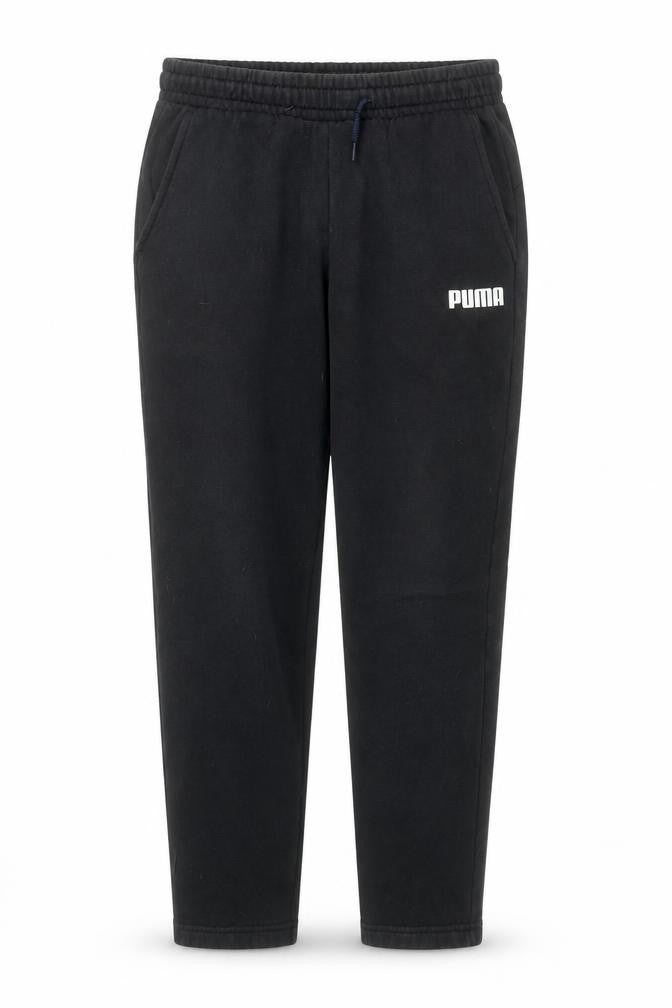 Puma Men's Black Large Jogger Sweatpants with Elastic Waist
