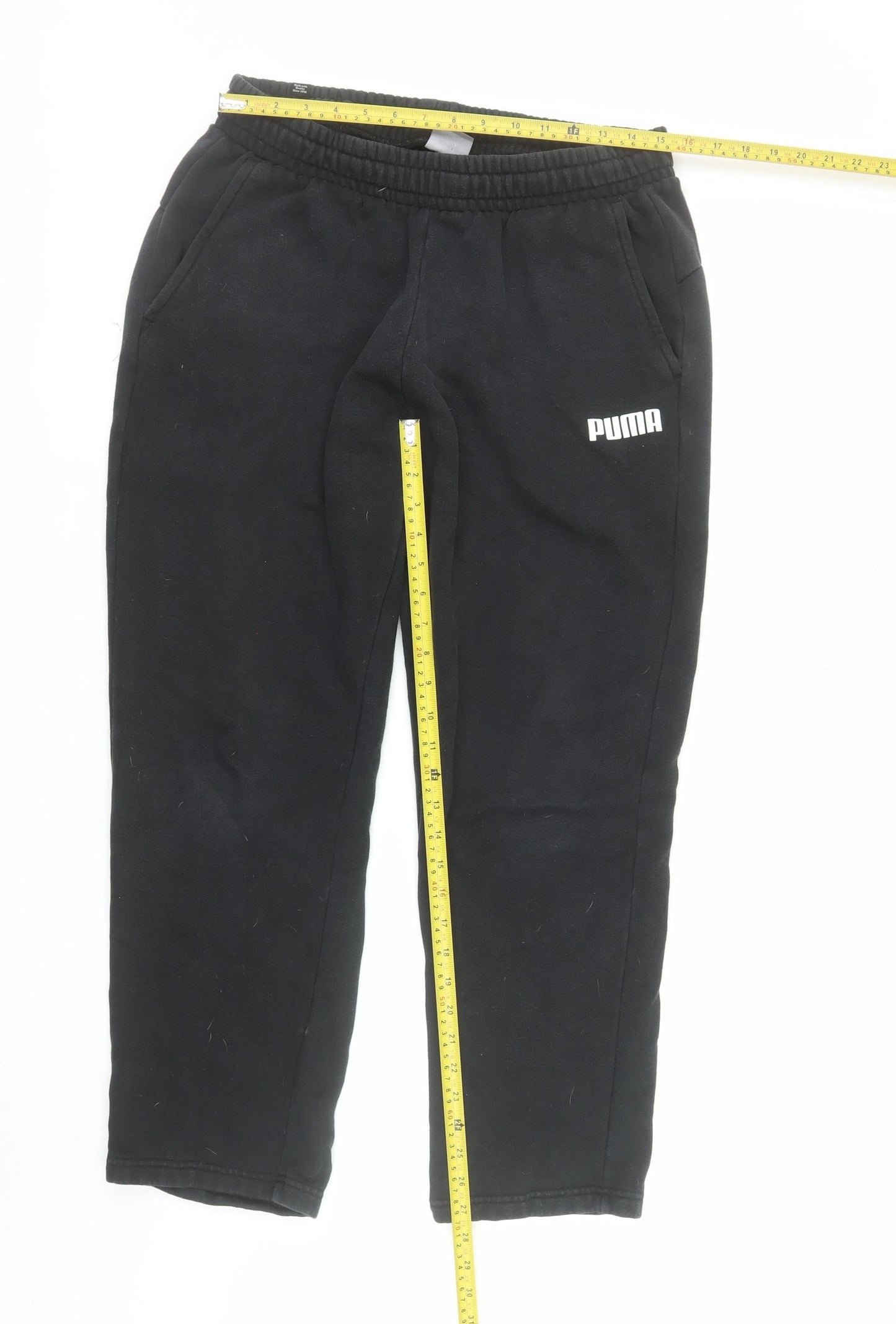Puma Men's Black Large Jogger Sweatpants with Elastic Waist