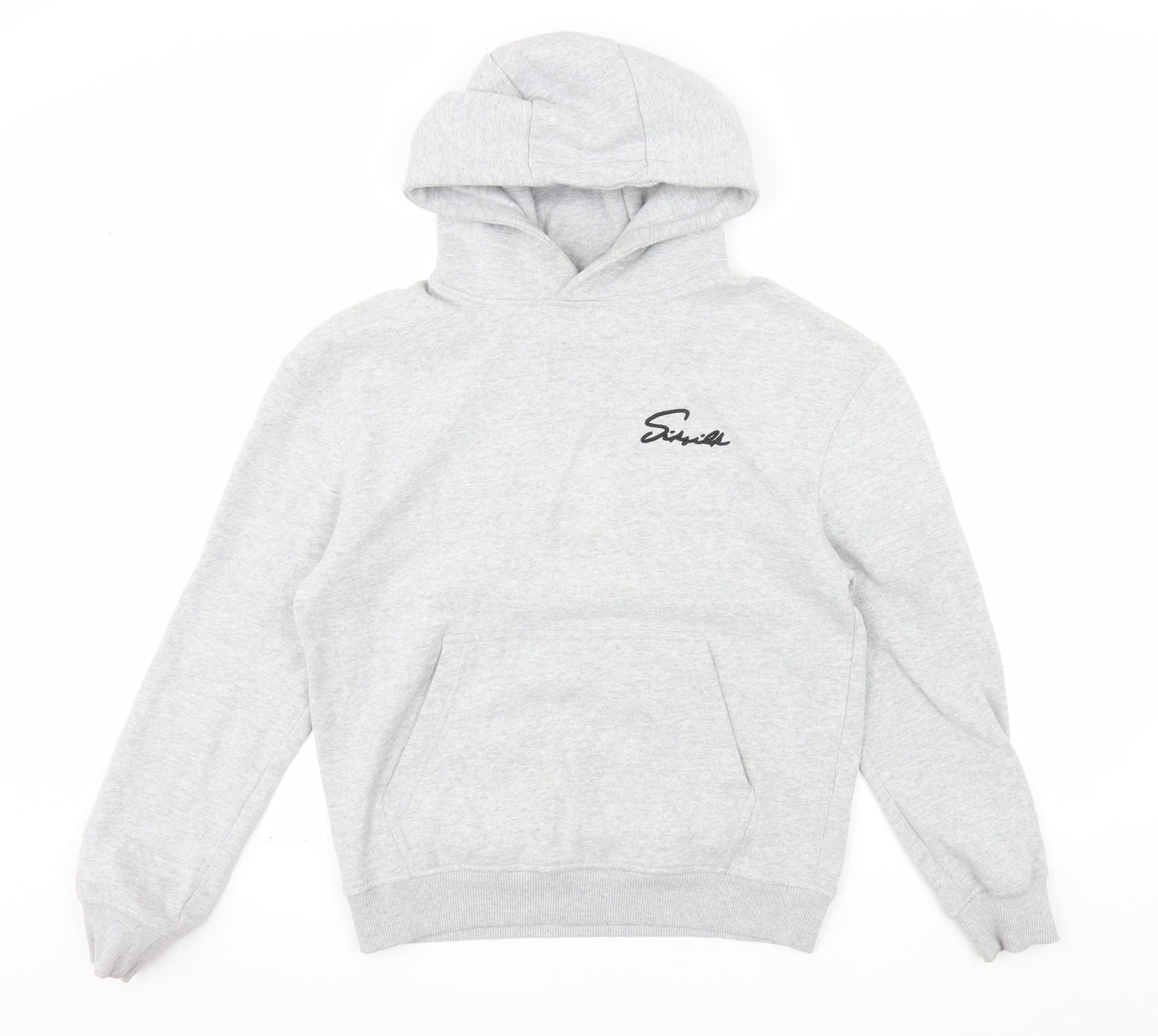 SikSilk Men's Grey Pullover Hoodie Size S Regular Fit Streetwear