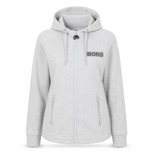 Bjorn Borg Womens Grey Full Zip Hoodie Size 6 Cotton Blend