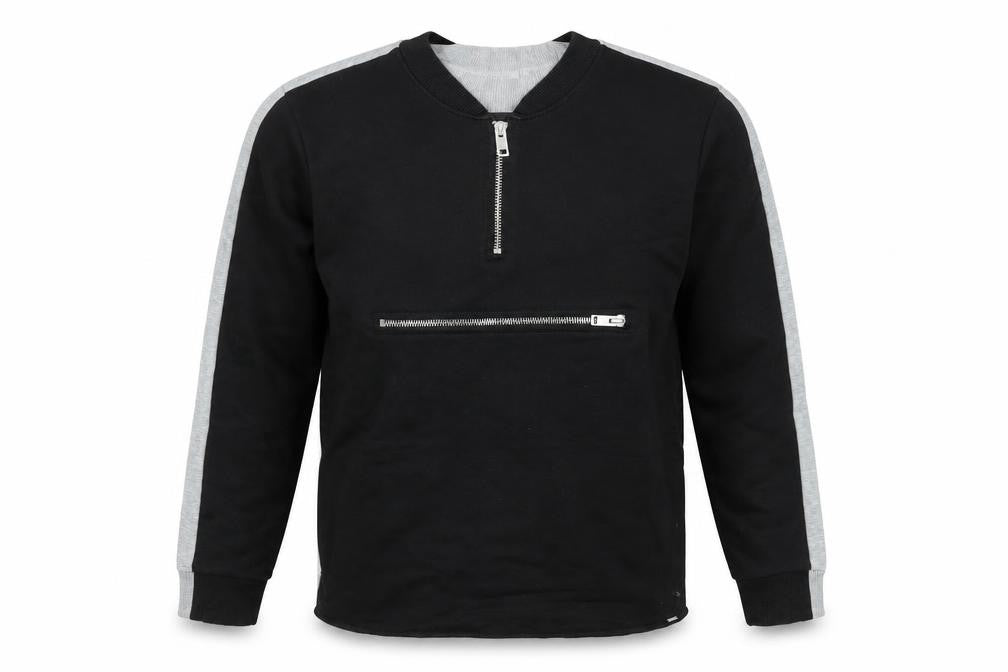 Diesel Men's Black & Grey Half Zip Sweatshirt XL Cotton Reversible