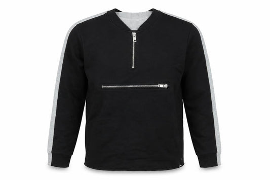 Diesel Men's Black & Grey Half Zip Sweatshirt XL Cotton Reversible